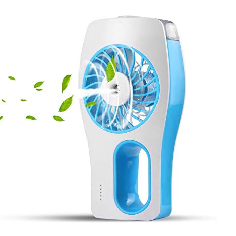 Handheld Personal Misting Fan, Allkeys Battery Operated Mini Portable Fan for Travel,Home,Office,2016 Version(Blue)