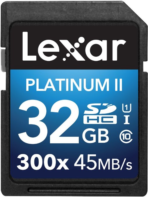 Lexar Platinum II 300x SDHC 32GB UHS-I/U1 (Up to 45MB/s Read) Flash Memory Card LSD32GBBNL3002 - 2 Pack