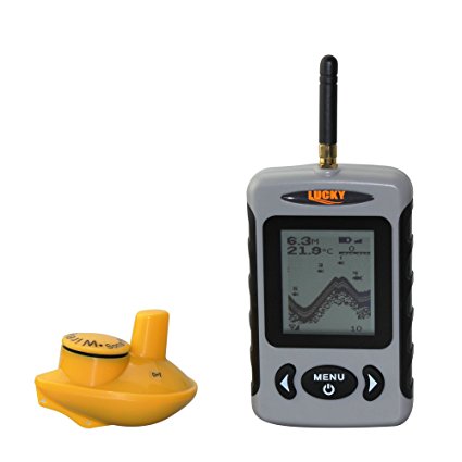 Portable Wireless Fish Finder with White LED Back lighting 90-degree beam angle wireless sensor.Operational Temperature: -4F to 158F(-20℃ to 50℃) suitable for ice fishing. FFW718