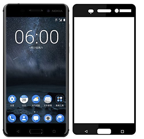 Qawachh® Nokia 5 Tempered Glass Black Colour,Pack of 2(with Wipes Kit)
