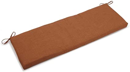Blazing Needles Solid Outdoor Spun Polyester Bench Cushion, 54" Wide, Mocha
