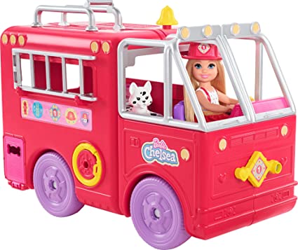 Barbie Chelsea Fire Truck Playset, Chelsea Doll (6 inch), Fold Out Firetruck, 15  Storytelling Accessories, Stickers, Ages 3 Years Old & Up