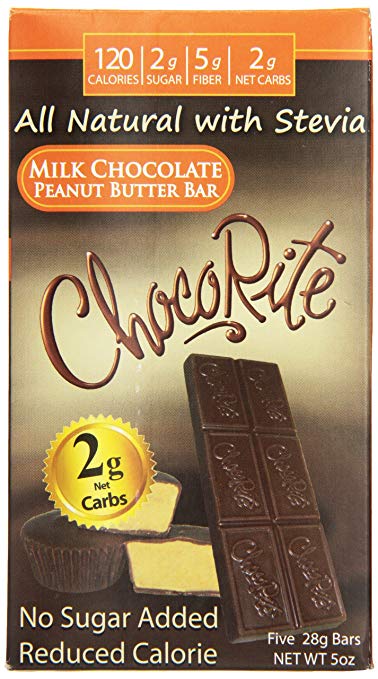 ChocoRite Milk Chocolate Bars, Peanut Butter, 5 Ounce