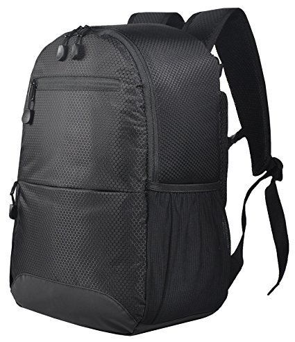 MIER Insulated Backpack Leakproof Lunch Cooler Backpack for Camping, Hiking, Picnics, Travel, Sports, Park, 20 Can, Black