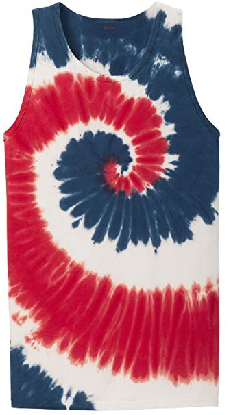 Joe's USA Koloa Colorful Tie-Dye Tank Tops in 10 Colors, Sizes S-4XL