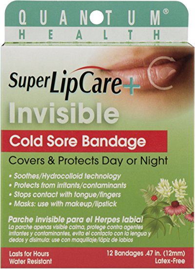 Quantum Health Super Lipcare Plus Invisible Cold Sore Bandage, 12 Count