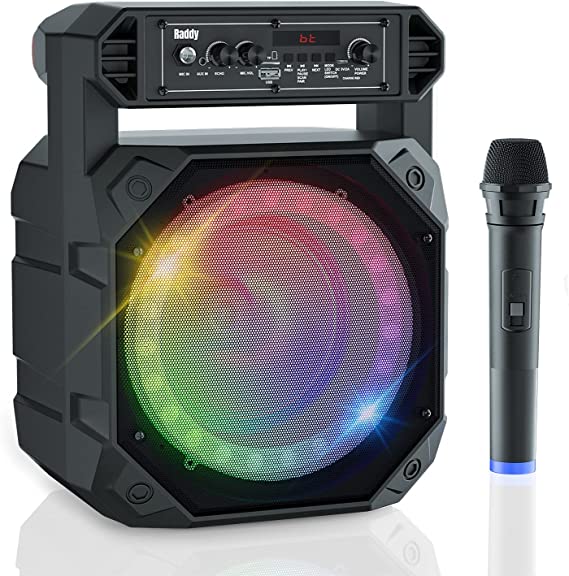 Raddy RS68 Portable Karaoke Machine for Adults Kids, Rechargeable Bluetooth Speaker with Low Noise Wireless Microphone for Home Party Outdoor/Indoor Event