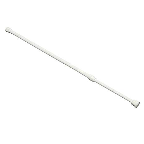 Curtain Rod - SODIAL(R)Spring Loaded Extendable Telescopic Net Voile Tension Curtain Rail Pole Rod Rods White 40-75cm