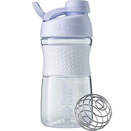 BlenderBottle SportMixer Twist Cap Tritan Grip Shaker Bottle, 20-Ounce, White