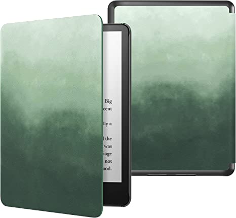 MoKo Protective Case for 6.8" Kindle Paperwhite(11th Gen 2021) & Kindle Paperwhite Signature Edition, Slim Light Shell Cover with Auto Wake/Sleep for Kindle Paperwhite 2021 E-Reader, Pine Green