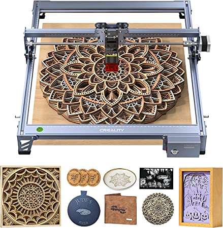 Official Creality CR-Laser Falcon Engraver, 10W Laser Cutter Engraving Machine for Wood and Metal, 0.06mm Precision, 12mm One-Pass Cutting, Eye Protection Support LightBurn