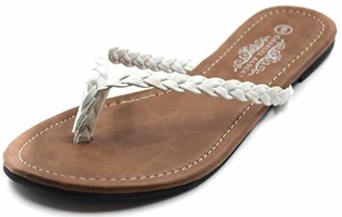 Charles Albert Women's Easy Braided Thong Flip Flop Sandal