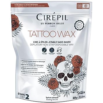 Cirepil - TATTOO - Sublim Care - 800g, 28.22oz Wax Beads Bag - Patented Wax Beads for Tattooed Areas - Illuminates, Redefines & Brightens your Tattooed Skin