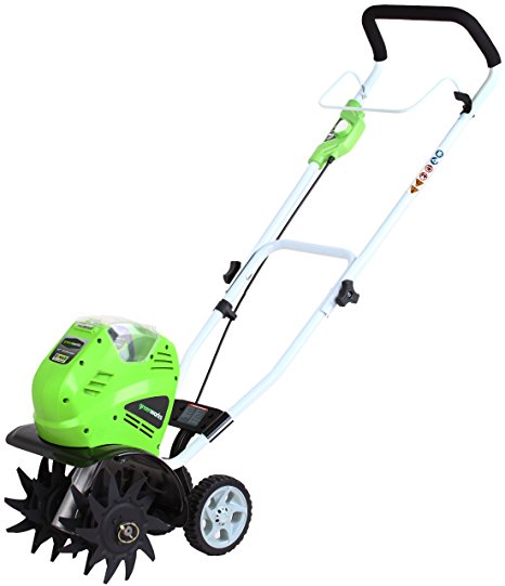 GreenWorks 27062 G-MAX 40V 10-Inch Cordless Cultivator, 4Ah Battery and Charger Included