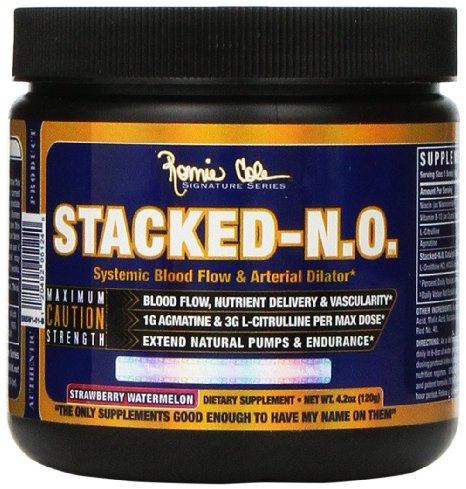 Ronnie Coleman Signature Series STACKED-no Powder Stimulant Free Pre Workout Capsule for Natural Pumps and Extreme Vascularity Strawberry Watermelon 30 Servings