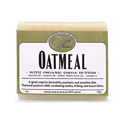 Opas Soap - 100% Natural Oatmeal Soap - UNSCENTED - with Organic Cocoa Butter and Organic Oats - Great for Sensitive Skin, Eczema or Psoriasis - for All Skin Types - Stops The itching and Irritation