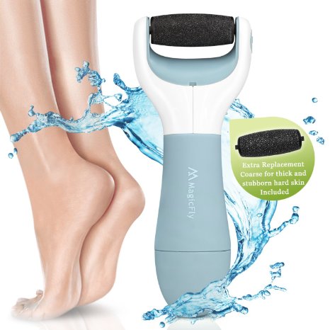 Magicfly Electric Callus Remover, Wireless Pedicure Perfect Foot File with a FREE Replacement Roller for Foot Care, Remove Hard, Cracked Dead Skin and Reduce Callus on Feet Easily -Battery Operated