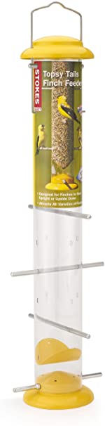 Stokes Select 38169 Topsy Turvy Finch Bird Feeder with Eight Perches, Yellow, 19-Inch tall, 1.5 lb Capacity