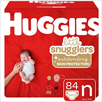 Huggies Little Snugglers Baby Diapers, Size Newborn (fits up to 10 lb.), 84 Ct, Giga Jr Pack (Packaging May Vary)