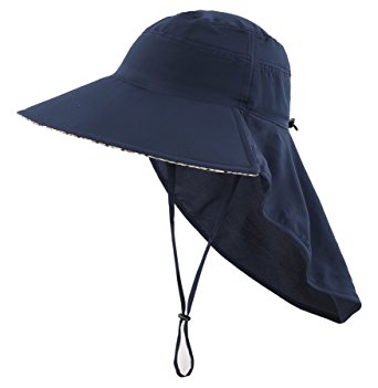 Home Prefer Men's Quick Dry Wide Brim Sun Hats With Neck Flap Fishing Hat UPF50