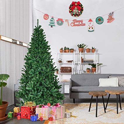 Green 7ft Christmas Tree 1200 Tips with Metal Stand 2.1M (210 CM) Artificial Xmas Tree (PVC) Easy to assemble, For Indoor Xmas Decoration, and Nice Look. (7ft)