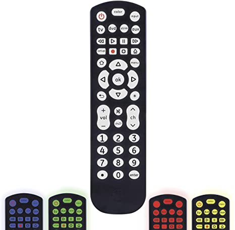 GE 4-Device Universal Remote Control, Multi-Color Backlight