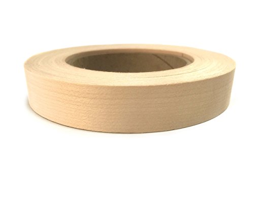 Maple 3/4" X 25' Preglued Wood Veneer Edgebanding Roll - Flexible Wood Tape, Easy Application Iron On with Hot Melt Adhesive. Made in USA.