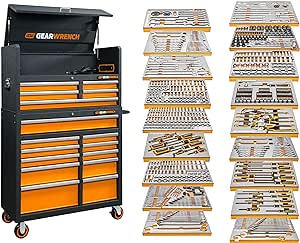 GEARWRENCH 873 Piece Master Mechanics Tool Set in Premium Modular Foam Trays with GSX Mobile Tool Storage | MEGAMOD873