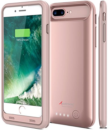 iPhone 7 Plus Battery Case, Alpatronix BX170plus (5.5-inch) 4000mAh Rechargeable Protective Portable Charging Case for iPhone 7  Plus Juice Bank Power Pack [Apple Certified Chip, iOS 10 ] - Rose Gold