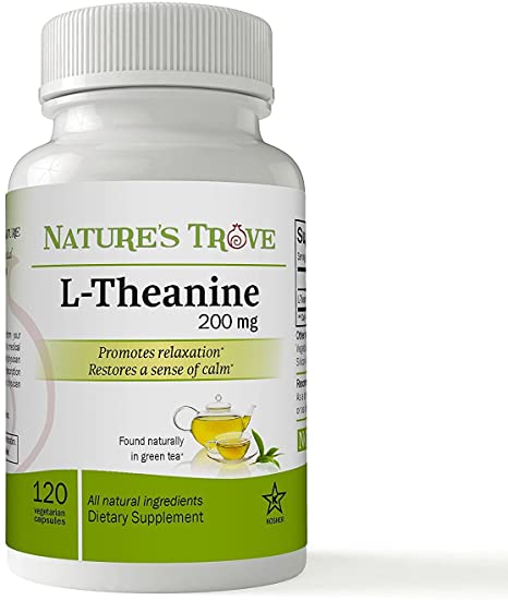 L-Theanine 200mg by Nature's Trove - 120 Vegetarian Capsules