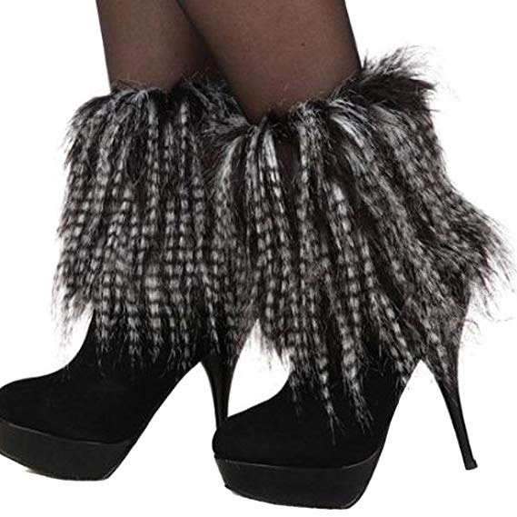 Women Winter Soft Faux Fur Leg Warmers Boots Cuffs Cover 20cm
