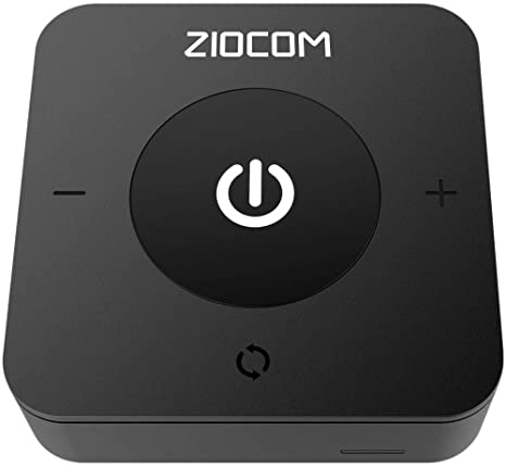 ZIOCOM Bluetooth Transmitter Receiver, aptX Low Latency 2-in-1 Wireless Audio Adapter with Optical, RCA and 3.5mm Aux, Dual Link, Volume Control, for TV, Speaker, Home Stereo