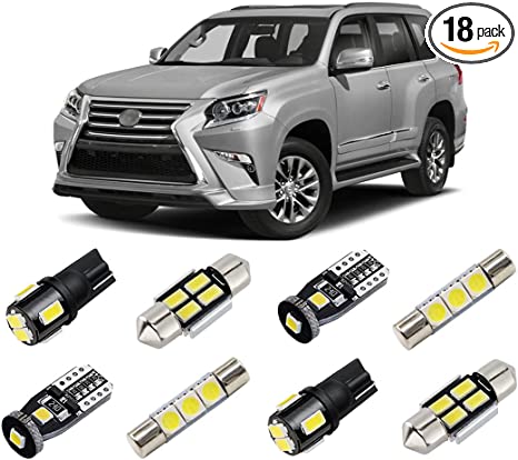 BRISHINE White Interior LED Lights Kit for Lexus GX460 2010 2011 2012 2013 2014 2015 2016 2017 Super Bright 6000K Interior LED Bulbs Package   Reverse Lights and Install Tool