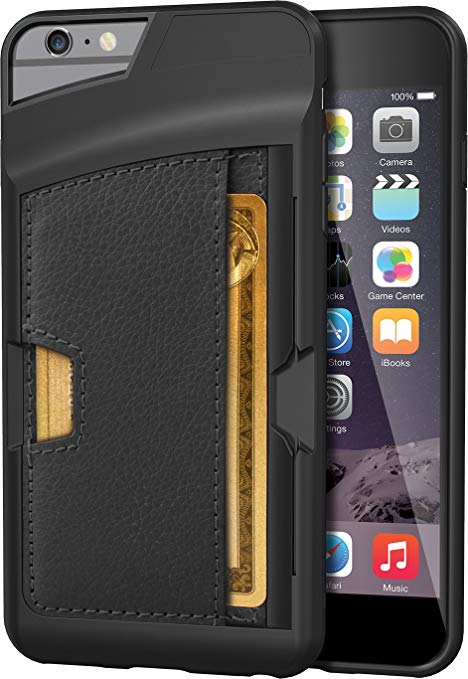 iPhone 6 Plus/6s Plus Wallet Case - Q Card Case for iPhone 6 /6s  (5.5") by CM4 - Ultra Slim Protective *Kickstand* Credit Card Phone Cover (Black Onyx)