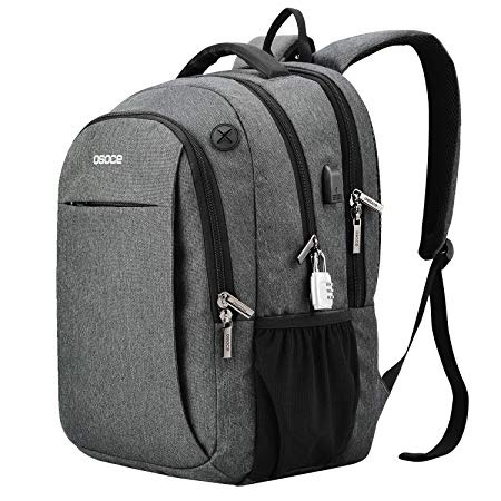 Laptop Backpacks Up to 15.6 inch,with USB Charging Port,Headphone Jack,Anti Theft Lock- OSOCE 32L Water-Repellent Business College School Travel Back Packs Bags Laptop Notebook for Worker Men