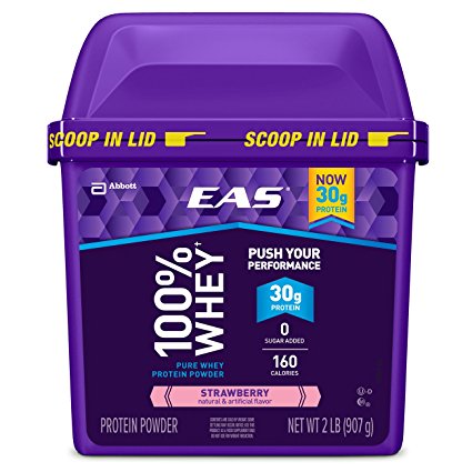 EAS 100% Pure Whey Protein Powder, Strawberry, 2lb (Packaging May Vary)