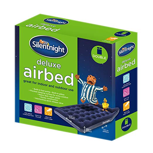 Silentnight Deluxe Airbed, Blue, 191 x 137 x 28cm