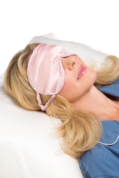 Tranquility Therapeutic 100 Mulberry Silk Sleep  Eye Mask with Adjustable Strap Hypoallergenic Facial Eye Beauty and Health Pink Pnk