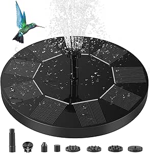 Solar Fountain, Solar Bird Bath Fountain Pump, Solar Powered Floating Water Fountain Pump for Bird Bath, Ponds, Garden, Fish Tank and Outdoor