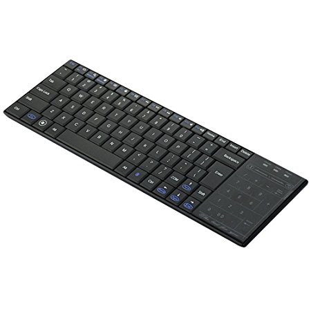 Jozabova® 83 key  18 touch key Ultra-thin Bluetooth Wireless Keyboard Built-in Multi-touch Touchpad Numeric Keypad Touch Pad Mouse With Dual Function For Windows, IOS, Android PC and Laptop (Black)