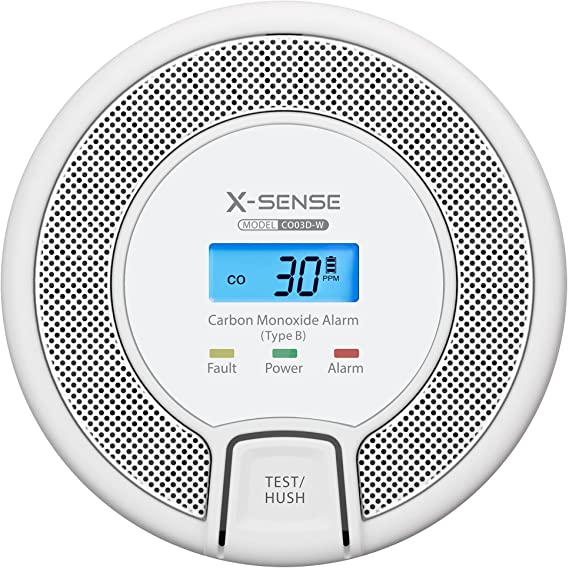 X-Sense Wireless Interconnected Carbon Monoxide Alarm Detector, Replaceable Battery-Powered CO Alarm Detector with Easy-to-Read LCD, EN 50291 Standard, CO03D-W