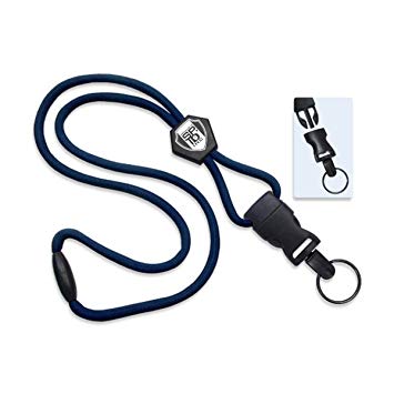 Heavy Duty Breakaway Lanyard With Detachable Key Ring by Specialist ID, Sold Individually (Navy Blue)