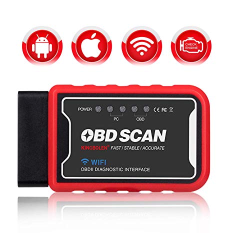 KINGBOLEN WiFi OBD2 Scanner OBD2 Car Code Reader Check Engine Light Diagnostic Tool for iOS Android & Windows Device, Supports All OBDII protocols