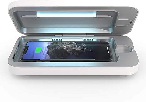 PhoneSoap Wireless UV Smartphone Sanitizer & Qi Charger | Patented & Clinically Proven UV Light Disinfector | (White)