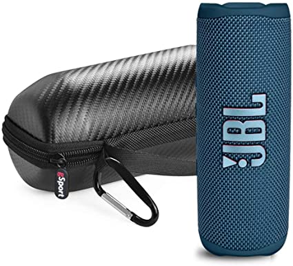 JBL FLIP 6 Waterproof Portable Speaker Bundle with gSport Carbon Fiber Case (Blue)