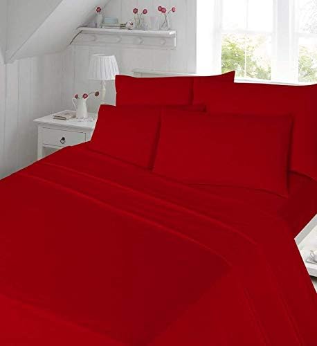 100% Brushed Cotton Sofft and Cozy Flannelette Thermal Pillow Cases (Red, Pillowcase)