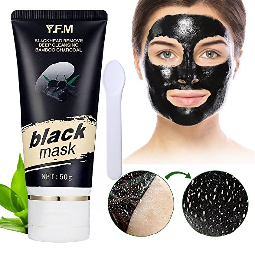 Black Mask, Y.F.M Bamboo Charcoal Mask for Blackhead Removes, Purifying Peel-off Mask, Deep Cleansing Mask, Acne Treatment Mask, Face care
