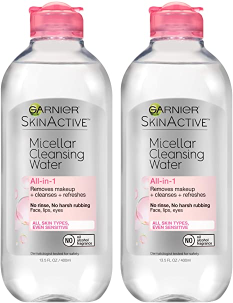 Garnier SkinActive Micellar Cleansing Water, For All Skin Types, 13.5 fl. oz (Packaging May Vary), 2 Count