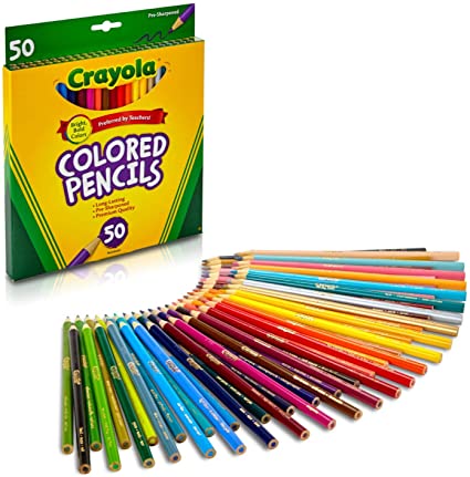 Crayola Colored Pencils, Assorted Colors, 50 Count, Gift