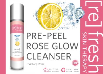 Hydrating Rose Glow Gel Deep Facial Cleanser (Professional Pre-Peel Cleanser) Enhanced with Rose Hip Seed Oil and Kumquat Oil Castile Soap 4 fl oz.